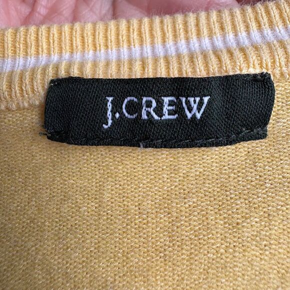 VTG 90s Y2K J. Crew Preppy Light Pale Yellow Women's Cardigan Sweater XL - Picture 4 of 7